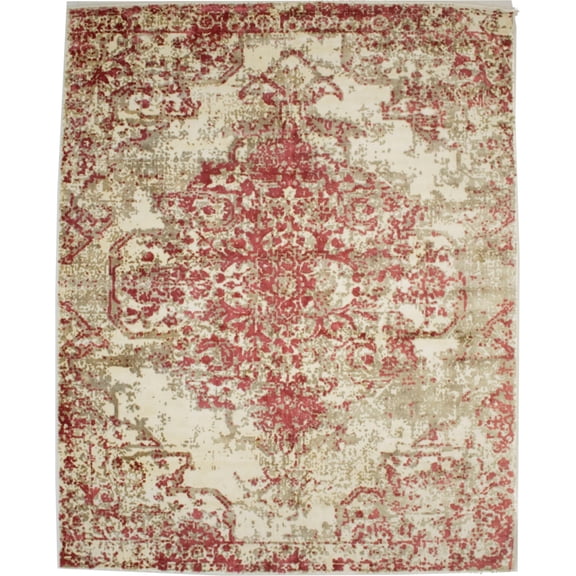 Distressed Floral Modern 8X10 Hand-Loomed Rug