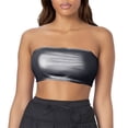 thumbnail image 2 of Tube Tops A Sexy Strapless Top With A Shiny Leather Base Layer And A Stage Performance Vest Worn Inside Wrapped Around The Chest With A Leather Strapless Strap S, 2 of 4