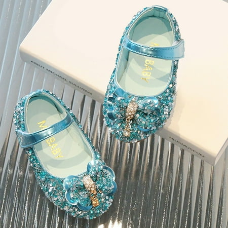 

eczipvz Toddler Shoes Children Shoes Fashion Band Diamond Flat Bottom Princess Shoes Fashion Bow Princess Shoes Soft Toddler Shoes (Blue 8.5 Toddler)