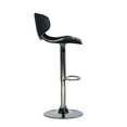 thumbnail image 6 of Powell Rounded Back Bar Stool, 24"-32" Adjustable Height, Chrome with Black Faux Leather, Includes 1 Stool, 6 of 21