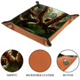 thumbnail image 3 of Women Girls Leather Square Dish Trinket Plate Jewelry Tray for Mothers Day Birthday Gift, Sea Octopus Feet, 3 of 6