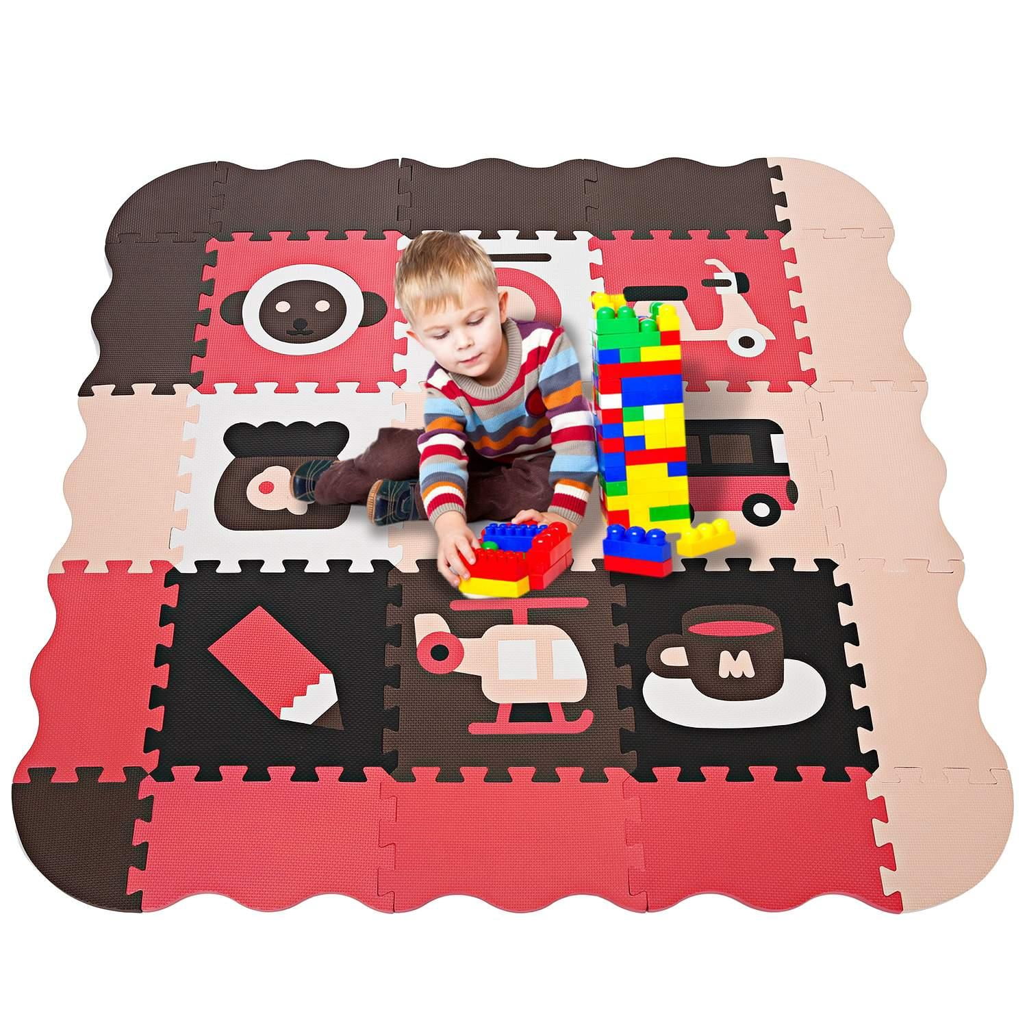 Kids Baby Crawling Play Mat Non-Toxic Extra Thick Foam Large with Gate Fence