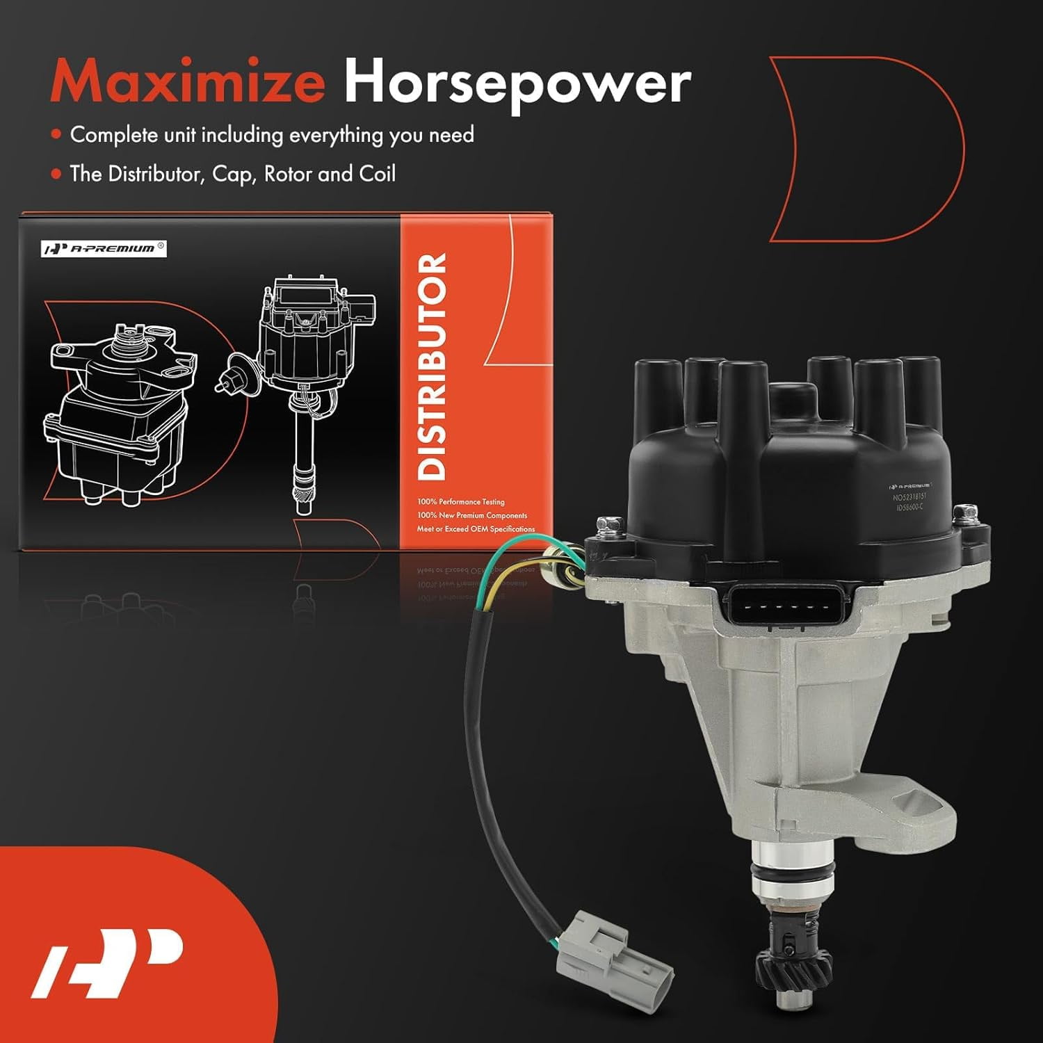 A-Premium Ignition Distributor with Cap & Rotor Compatible with Nissan Infiniti & Mercury Vehicles - 3.3L V6 Only - Frontier 1999-2004 Pathfinder 1996-2000 Quest 1999-2002 Xterra 2000-2004