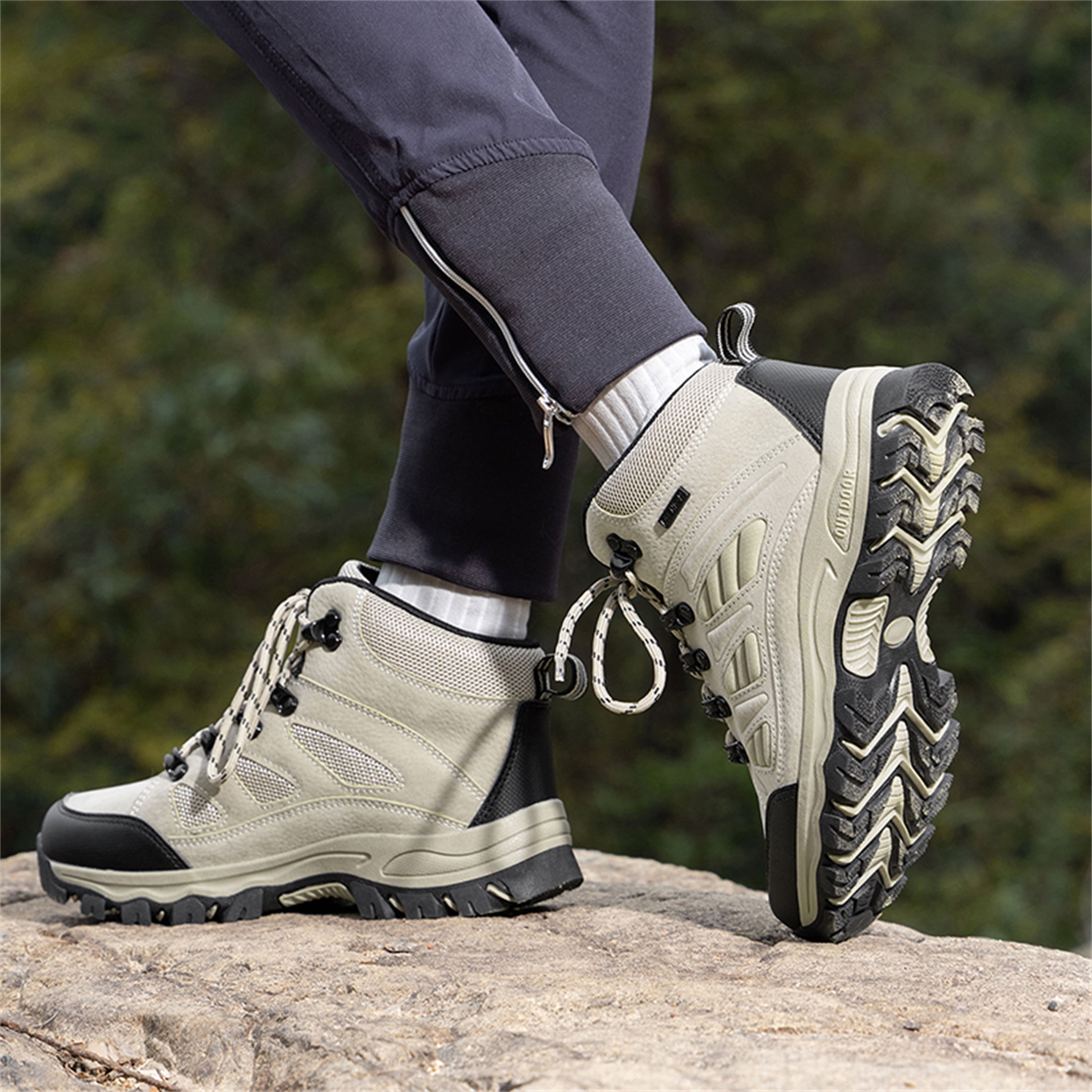 YOURDIARY Womens Mens Waterproof Anti-Slip Hiking Boots Outdoor Trekking Camping Trail Hiking Shoes