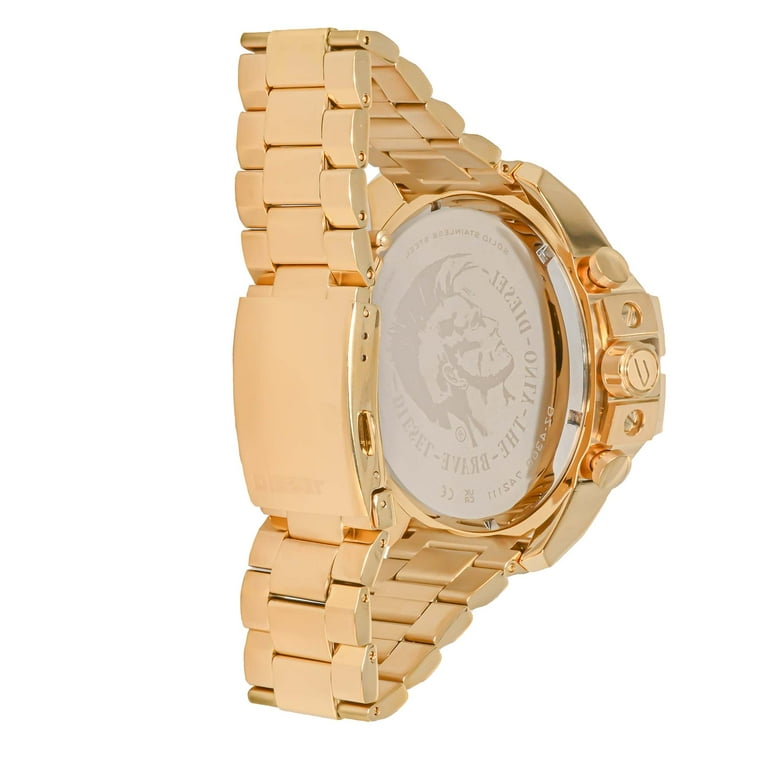 Diesel Men s Wrist Mega Chief Chronograph Gold Tone Stainless Steel Watch DZ4360 Walmart