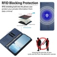 thumbnail image 4 of Leather For iPhone 15 , RFID Blocking Protection, Playful Cats Embossed Flip Wallet Leather Case With Card Holder Magnetic Closure  Phone Cases Cover,Dark blue,For iPhone 15, 4 of 7