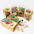 thumbnail image 1 of OurWarm 12pcs Christmas Candy Bags with Stickers Kraft Paper Bags Deer Snowman 2023 Xmas Party Gift Bag Cookie Present Bag, 1 of 3
