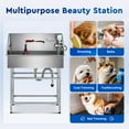 thumbnail image 5 of CO-Z Dog Washing Station with Massage Brush 34" Stainless Steel Pet Shower & Bath Tub, 5 of 9