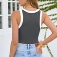 thumbnail image 5 of HAOTAGS Women's Ribbed Knit Sleeveless V Neck Top Solid Color Casual Summer Tank Top Slim Fit,Gray XL, 5 of 6