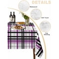 thumbnail image 2 of Purple Black Plaid Table Cloth, Farmhouse Purple Black Checkered Waterproof Tablecloth for Square Tables, Reusable Washable Fabric Table Cover for Restaurant Kitchen Dining Tables 60"x60", 2 of 6