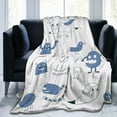 thumbnail image 4 of Alien Monster Cartoon Doodle Pattern Throw Blanket, Super Soft Anti-Pilling Flannel Bed Blankets, 50"x40", 4 of 8