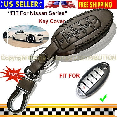 5B Leather Case Cover Protector Holder Hook Chain Fob for Smart Nissan Key