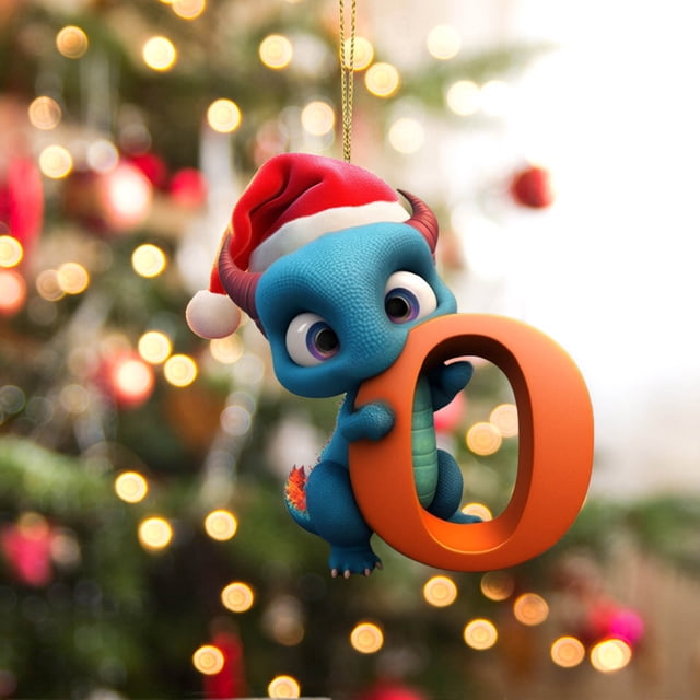 Xihbxyly Colgante Navideño de Dinosaurio, Adorable Adorno para Amantes de Los Perros, Ideal para El Árbol de Navidad, Regalo para Amantes de Los Perros, Decoración Caprichosa para El Hogar, Acrílico