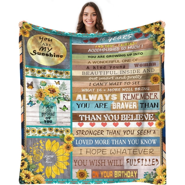 LHSHID Sweet 16 Birthday Decorations Sweet 16 Gifts for Girls Sweet 16 Blankets for Teenagers 16 Year Old Girl Gifts for Daughter 40"x50"