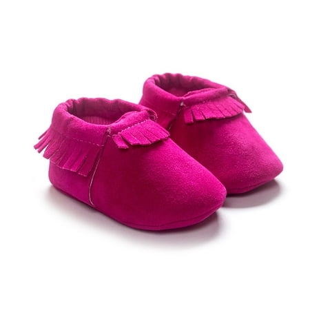 

Baby PU Suede First Walkers Shoes Boys Girls Soft Fringe Non-slip Moccasins
