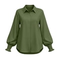 thumbnail image 5 of LEKWK Business Casual Tops for Women Long Sleeve Button Down Shirts Elegant Collared Blouses Fall Professional Office Work Dress Tops, 5 of 8