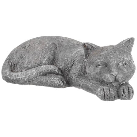 Supvox Yard Decorations Cat Garden Statues Realistic Design Dark Grey Resin 1Set