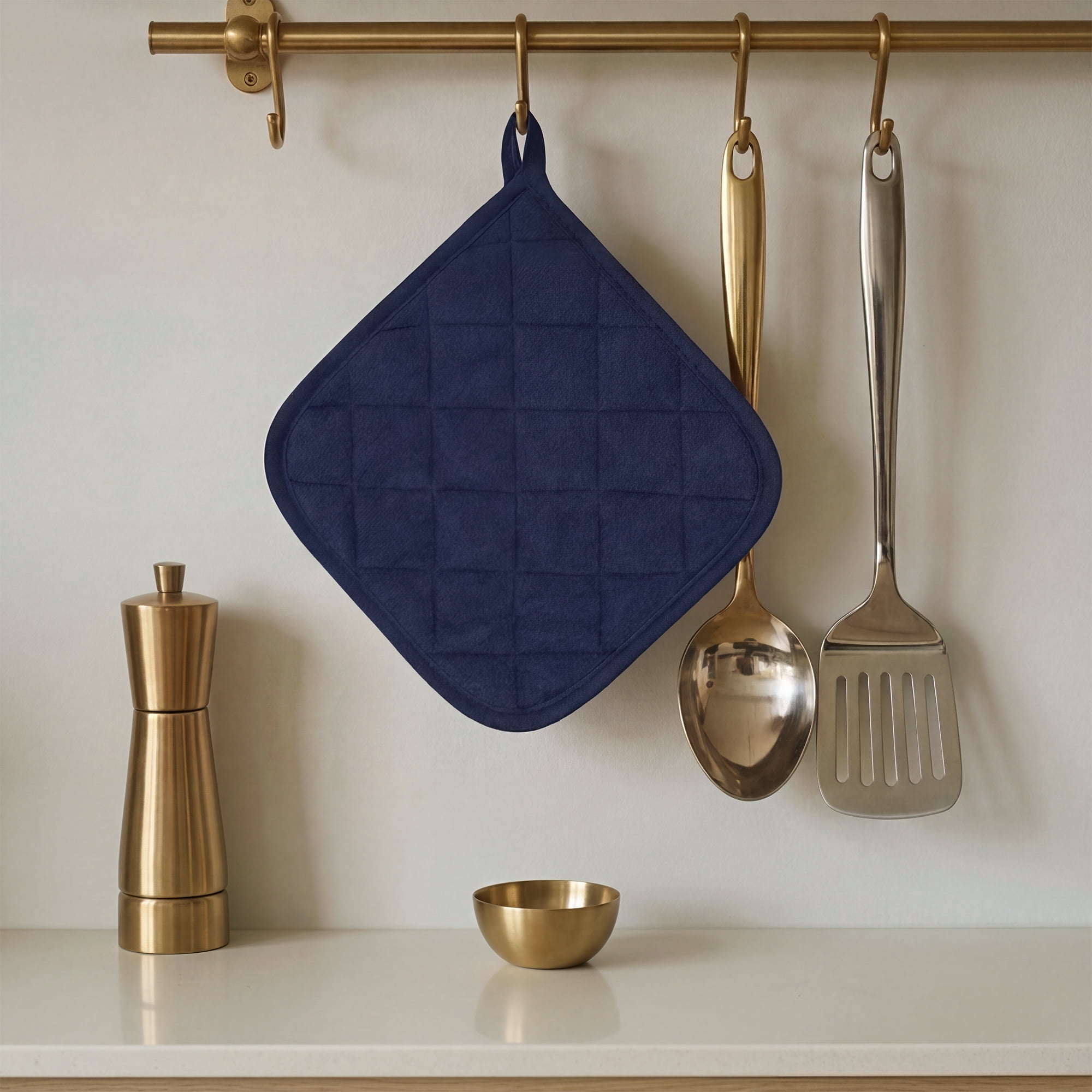 Unique Bargains Pot Holders Heat Resistant Non Slip Hot Pads for Cooking Navy Blue 6Pcs