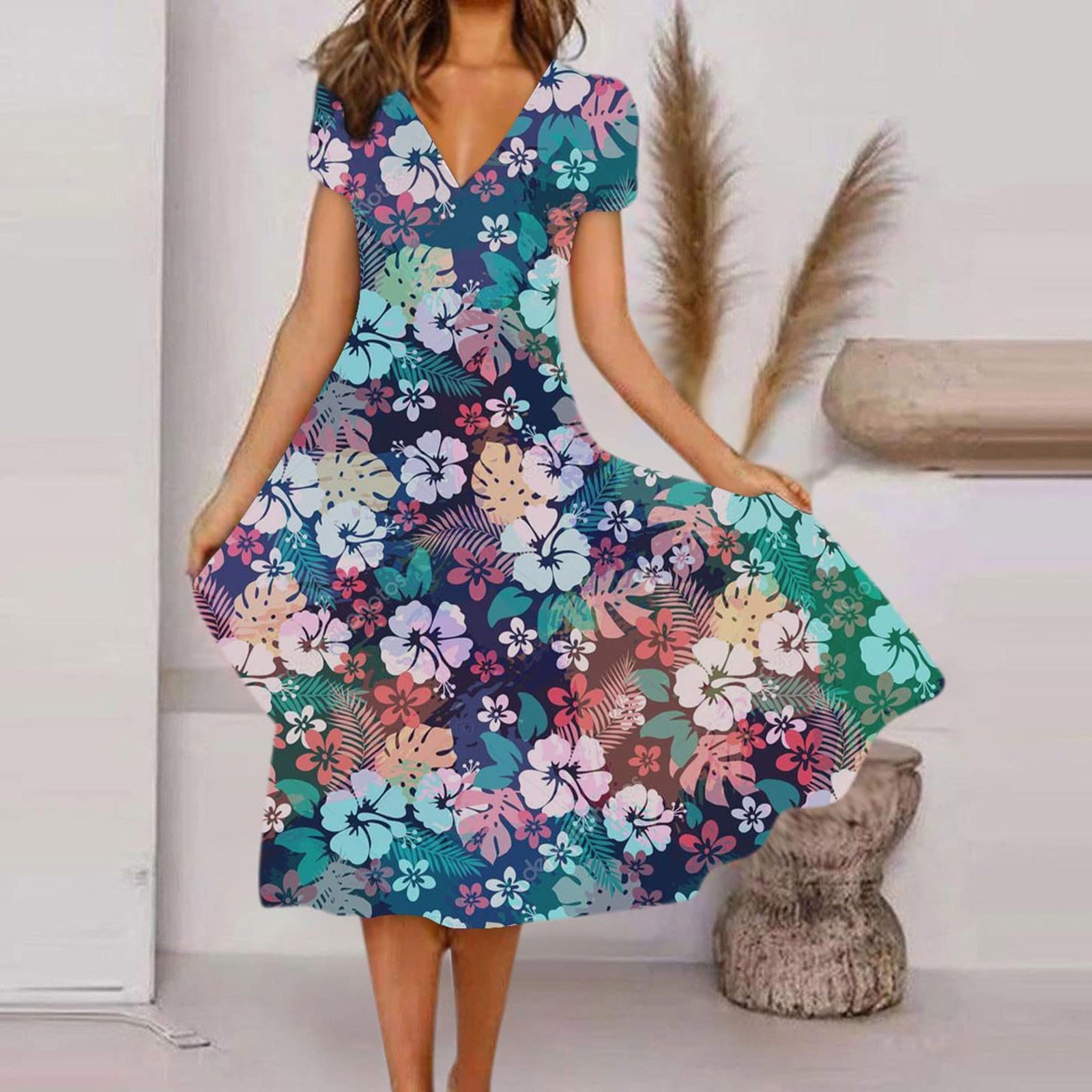 Formal Dress for Ladies TIANEK VNeck Floral Perfect fit Ball Prom Gown