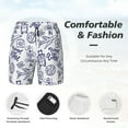 thumbnail image 5 of Lsque Mens Swim Trunks World Travel2 Pattern - Bathing Suit Compression Liner - Beach Swim Shorts Swimwear - (S-3XL) - Stretch Quick Dry -Small, 5 of 9