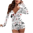 thumbnail image 2 of ICHUANYI Liquidación Mujer Sexy Deep V-cuello Shorts Medias de manga larga Sexy Pijama Onesie ICHUANYI WER202308171351, 2 of 5