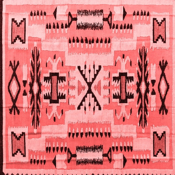 Ahgly Company Indoor Square Southwestern Red Country Area Rugs, 8' Square