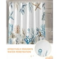 thumbnail image 6 of Shower Curtain, Coastal Starfish Coral Sea Shell Pumpkin Waterproof Shower Curtain Set with Hooks for Bathroom Showers,Stalls and Bathtubs,72x72In Thanksgiving Day, 6 of 7