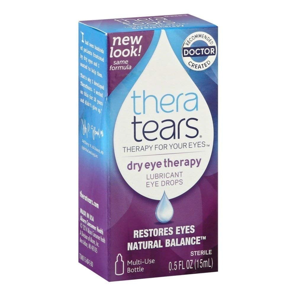 TheraTears Lubricant Eye Drops, 0.5-Ounce Bottle Pack of 2