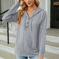 thumbnail image 6 of ShomPort Womens Fall Long Sleeve Tops Casual V-Neck Knit Shirts Loose Solid Color Blouse Tees, 6 of 9