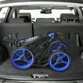 thumbnail image 3 of Costway Golf Push Cart, 4 Wheels, Aluminum Frame, Blue, 3 of 12
