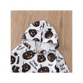 thumbnail image 5 of Qiylii Newborn Baby Halloween Hooded Romper, Plaid Grimace/Pumpkin Printed Long Sleeve Overalls, Casual Simple Style Jumpsuit,0-18M, 5 of 9