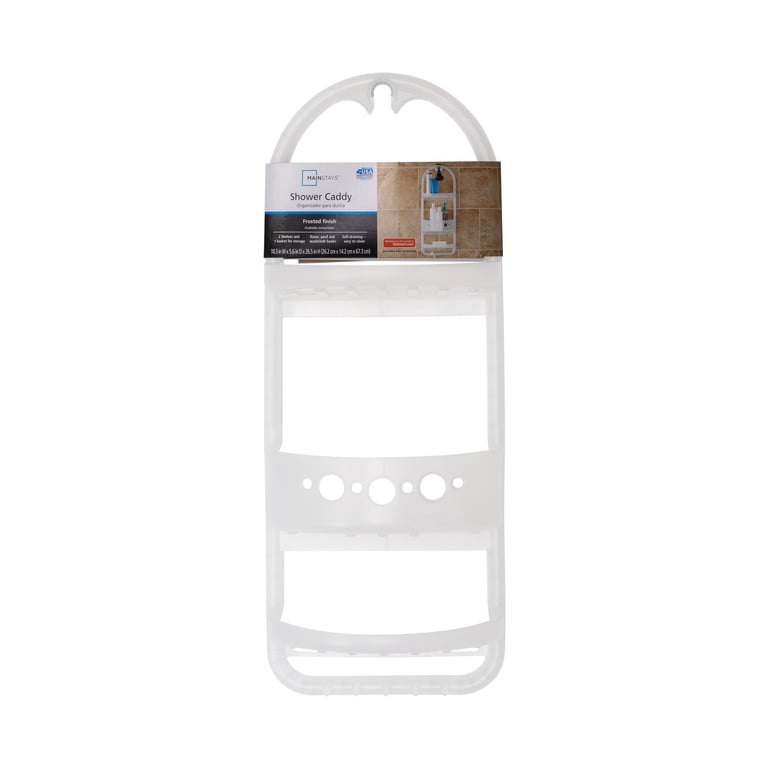 Mainstays Large Over-the-Shower Caddy with 2 Shelves, White photo 7