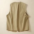 thumbnail image 2 of Women's Cotton Linen Vest Tops Button Down Sleeveless Waistcoat Loose Comfy Trend Casual Cardigan Plain Tank Top Summer Fashion Vests Holiday Going Out Top, 2 of 5