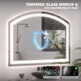 thumbnail image 6 of Hasipu 84"x40" LED Bathroom Mirror - Fan-Shaped Vanity Mirror with Touch Sensor, Anti-Fog, Dimmable Light & 3 Color Temperatures, Metal Frame, 6 of 8