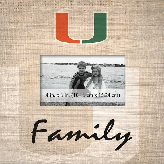 Miami Hurricanes 10'' x 10'' Burlap Pattern Frame
