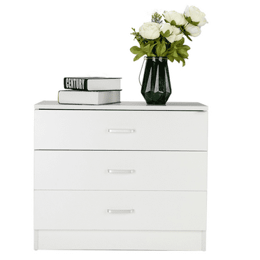 Xilee 3 Drawer Dresser for Bedroom, Modern Closet Dressers Chest of Drawers, Small Storage Dresser Chest Cabinet Organizer Unit ,White