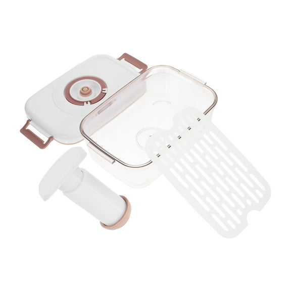 HOOWIFFY White Vacuum Sealed Container Set for Kitchen Storage, Food Freshness, Airtight, , Easy to Use