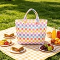 thumbnail image 4 of Kugisaki Large Capacity Tote Bag Waterproof Handbag Trendy Striped Tote Bag for Travel Beach, 4 of 7