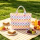 thumbnail image 4 of Bolso tote impermeable de PVC con estampado a cuadros – Bolso grande para la playa, compras, viajes y uso diario., 4 of 6