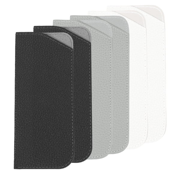 6pcs Sunglass Case Soft Leather Sunglass Pouch Protable Eyeglass Case Travel Glasses Bag for Women Men, Grey Black White