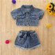 thumbnail image 2 of Odeerbi 2-12 Años Niñas Verano Conjuntos de Manga Corta Denim Camisa Denim Pantalones Cortos Conjunto de Dos Piezas Cropped Tops Cardigan, 2 of 9