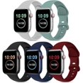 thumbnail image 1 of Paquete de 5 bandas compatibles con Apple Watch Band 38 mm, 40 mm, 41 mm, 42 mm, 44 mm, 45 mm, compatibles con Iwatch Series 7 6 5 4 3 2 1 Se Mujeres Hombres Negro/rojo vino/c, 1 of 5