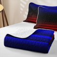thumbnail image 4 of Erosebridal Gradient Streak Twin Quilt Set for Boys Men, Glow Blue Red Stripes Print Twin Coverlet Set, 2pcs, 4 of 7