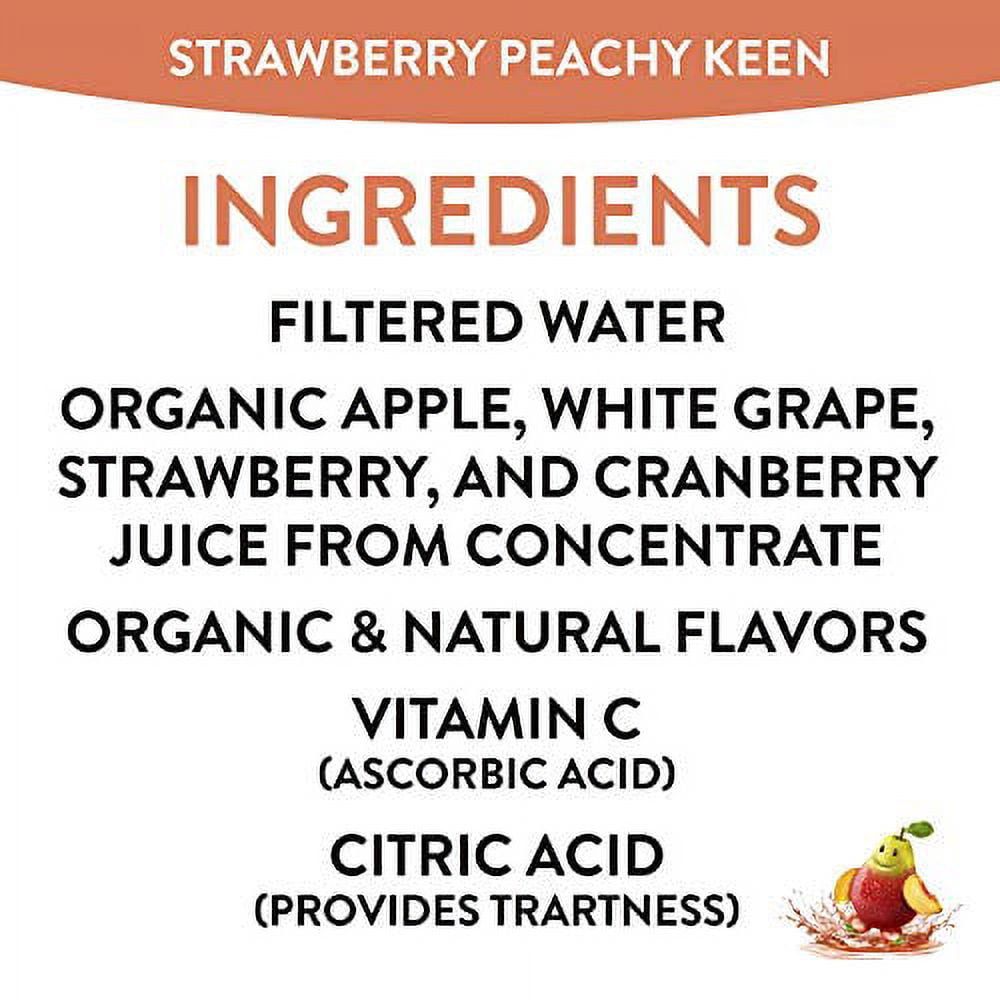 (5 pack) Honest Kids Organic Strawberry Peachy Keen Fruit Juice, 6 fl oz, 8 Juice Boxes