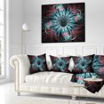 thumbnail image 2 of Designart Glittering Dark Fractal Flower Digital Art - Floral Throw Pillow - 16x16, 2 of 4