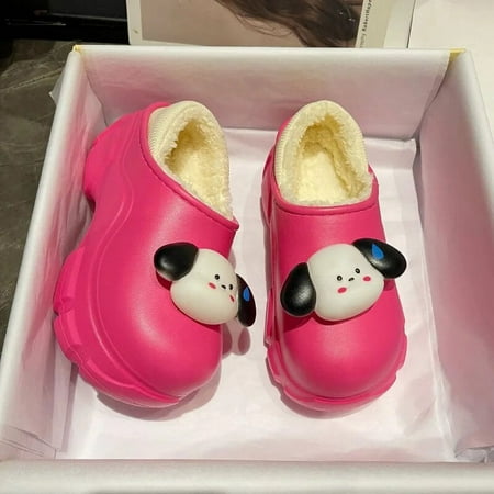 

Zapatillas de algodón de Hello Kittys para niñas zapatos casuales de felpa de dibujos animados aumento de altura antideslizantes cálidos regalo encantador invierno Y2K