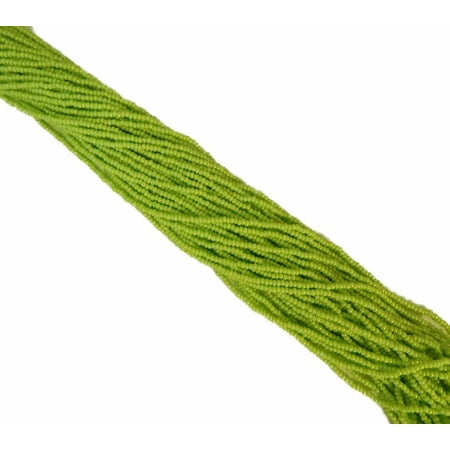 Lime Green Rainbow Opaque Czech 11/0 Glass Seed, Loose Beads, 1 Full Hank Preciosa