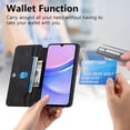 thumbnail image 3 of ELEHOLD Case for Samsung Galaxy A15, Magnetic Detachable Flip Business Leather Wallet Case with Kickstand & Card Slot,Black, 3 of 9