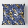 thumbnail image 2 of Designart Retro Luxury Waves In Gold And Blue III' Mid-Century Modern Throw Pillow - 18x18, 2 of 2