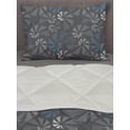 thumbnail image 3 of Abstract Art Comforter & Sham Bedding Set, Geometric Shapes Forming Spiral Hexagon Contours Along Triangles Modern, 3 pcs Duvet Set Microfiber Filling Quilt, 5 Sizes, Slate Blue Grey, by Ambesonne, 3 of 4